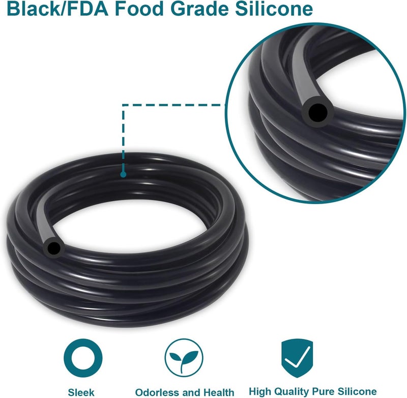 Gephynm Vacuum Hose Automotive, 10 FT 5/32 Inch ID Silicone Vacuum Line with 10PCS Clamps, 130PSI Max Pressure - Image 4